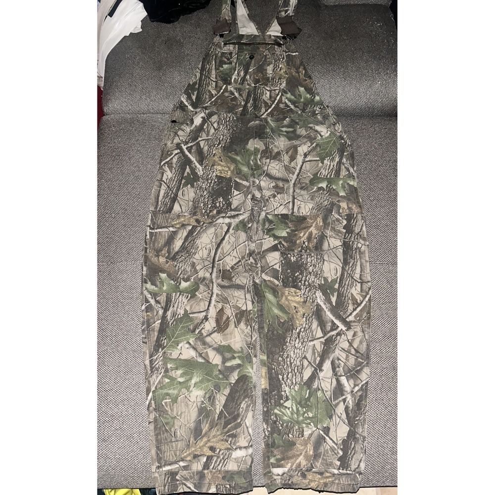 Vintage 90s Red Head Realtree Camo Overalls Mens Size Large Outdoors Hunting L
